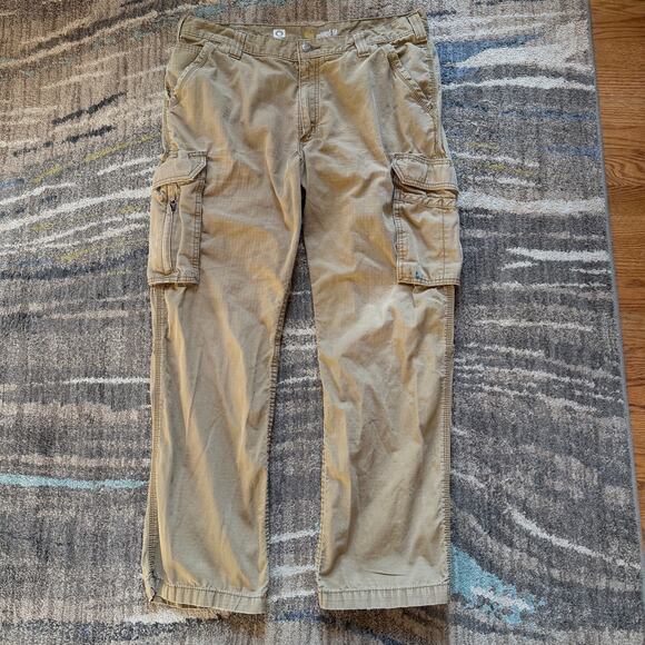Men's Carhartt Brown Force Tappen Ripstop Cargo Work Utility Pants Sz 36 x 30 - Picture 1 of 8
